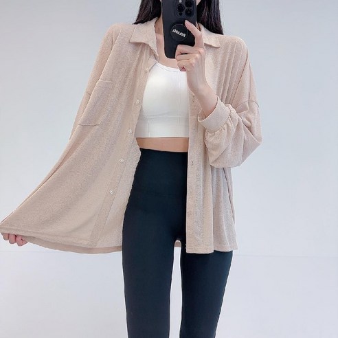 로라벨 슬릿 박시 박스 루즈핏 셔츠 남방 여름 블라우스 거즈 시스루 비치 썸머 롱 오버핏