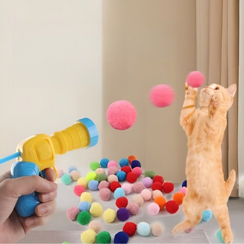 냥이마트 고양이 장난감 총 폼폼 양모볼 20p, 2개