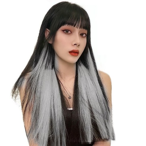 가발위드 단색 컬러피스 스트레이트 붙임머리 5.5cm(4개 1세트) 상품, 15.라이트그레이, 4개