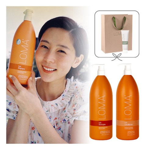 [로마] [본사직영★빠른배송] 데일리 샴푸+컨디셔너 1L 세트+샴푸 88ML+쇼핑백, 상세 설명 참조