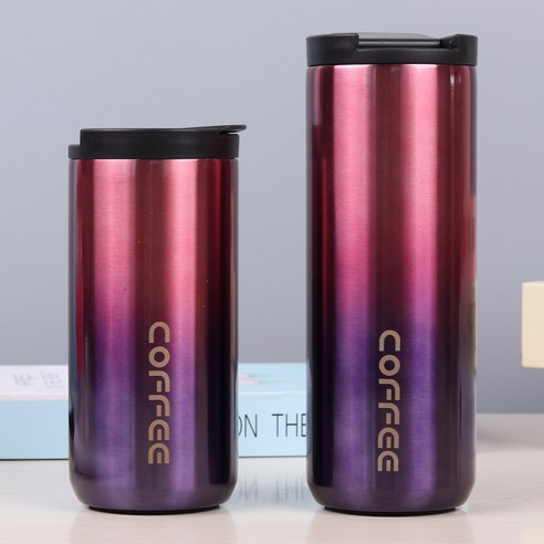 chrome 크롬 컬러 텀블러/350ml 500ml 슬림텀블러 이중스텐 보온보냉 보온병, 화이트, 1개