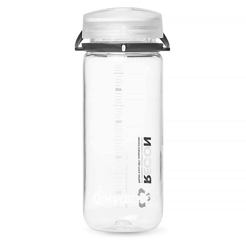 Hydrapak Recon - 50% 재활용 플라스틱 물병 및 BPA 프리 부드러운 흐름 트위스트 캡 쉬운 휴대(946.4ml(32온스) 투명/블랙 & 화이트) 478688, 17 Oz (500ml)_Black/White