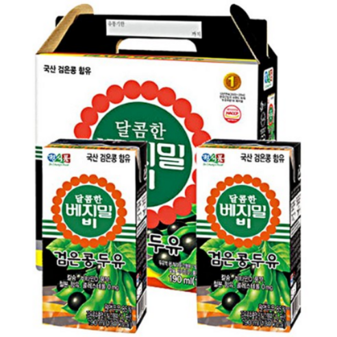 달콤한 베지밀 비 검은콩 두유, 145ml, 24개