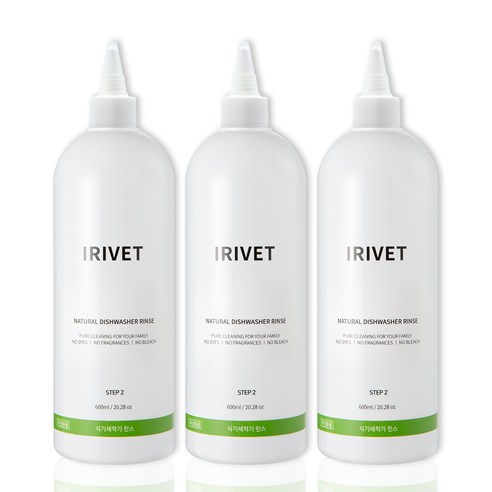 아이리벳 식기세척기 린스 헹굼보조제, 600ml, 3개