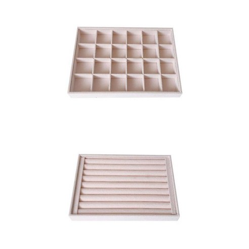 보석에 대 한 2Pcs 벨벳 쌓을 수있는 보석 디스플레이 상자 트레이 케이스