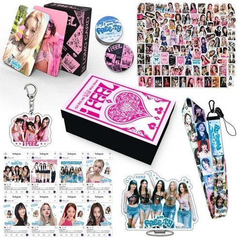 여자아이들포카 여자아이들 포토카드 비공굿 케이팝 GIDLE 선물 상자 세트 I-DLE 새 앨범 로모 카드 스티커 랜야드 키체인 팬, [01] (G)I-DLE