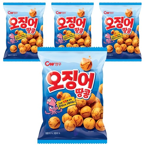 청우식품 오징어땅콩, 90g, 4개
