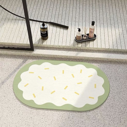 앨리스홈 빨아쓰는 규조토 발매트 욕실 주방 매트 40*60cm, 그린칼라