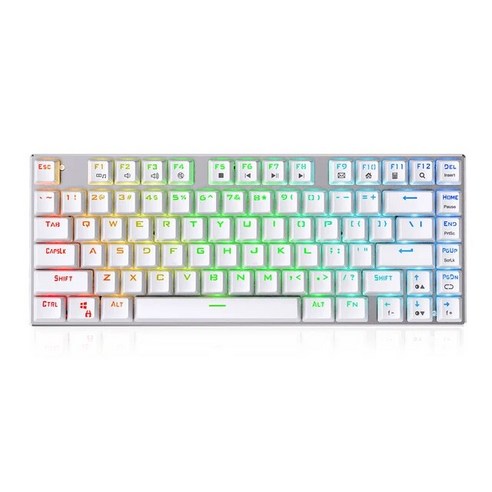 게이밍키보드 적축 청축 USB 유선 LED RGB 백라이트 축 게임용 기계식 키보드 81 키 OUTEMU 광학 스위치 데스크탑 노트북용, [03] 레드 스위치, [01] WHITE, 03 레드 스위치, 한개옵션2