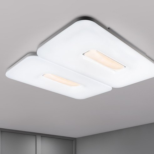 멜리빙 디엘 투톤 거실등 천장등 등기구 LED100W 삼성칩 혼합색 (주광색+전구색), 화이트