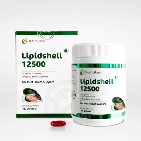 Healthfarm 헬스팜 뉴질랜드 초록 입 홍합 리피드쉘 12500 60캡슐 Green Mussel Lipid Shell