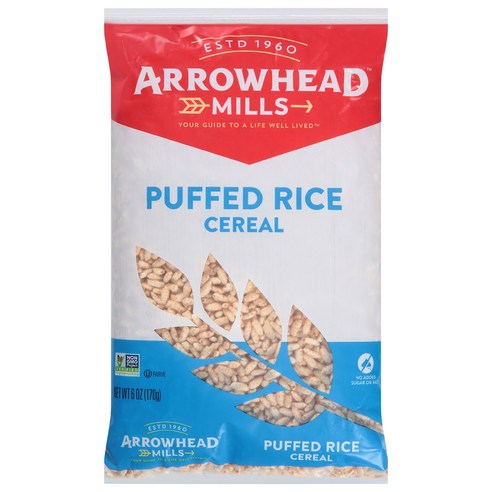 Arrowhead Mills 퍼프드 라이스 시리얼 그레인, 170g, 1개