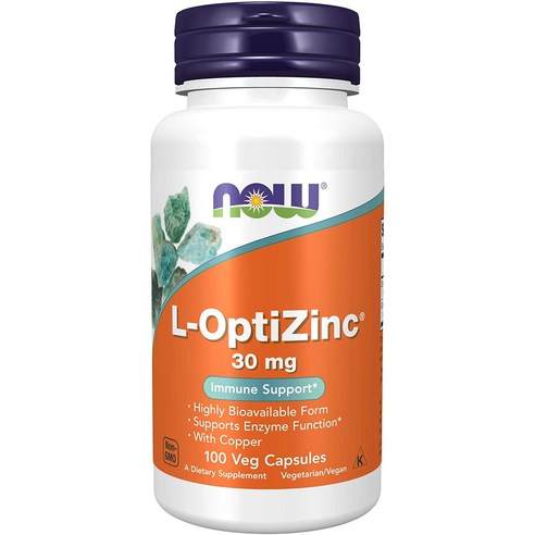 나우푸드 L-옵틱징크 30 mg 베지캡슐 100정, 1병 아연 나우푸드 L-옵틱징크 30 mg 베지캡슐 100정, 1병 아연
