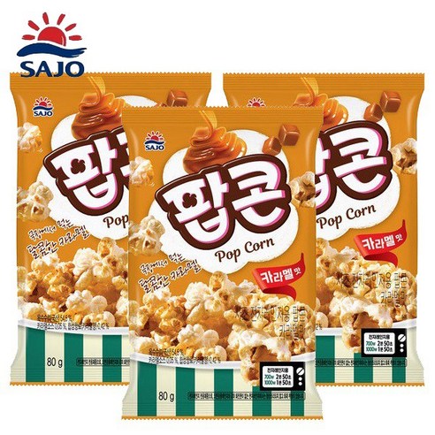 [사조] 전자레인지용 팝콘 카라멜맛 80g, 3개