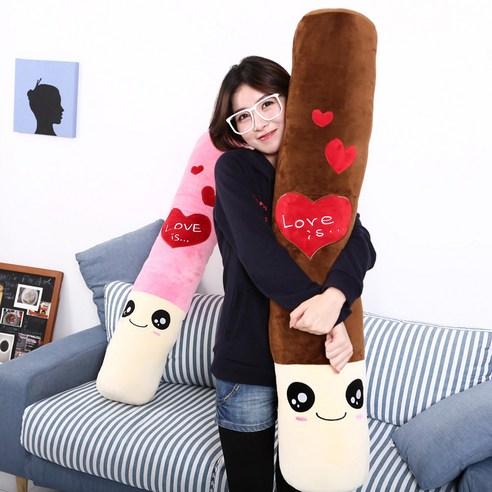 드림에버 대형 빼빼로 롱쿠션 3종 110cm 60cm (옵션선택 필수), 러브 핑크