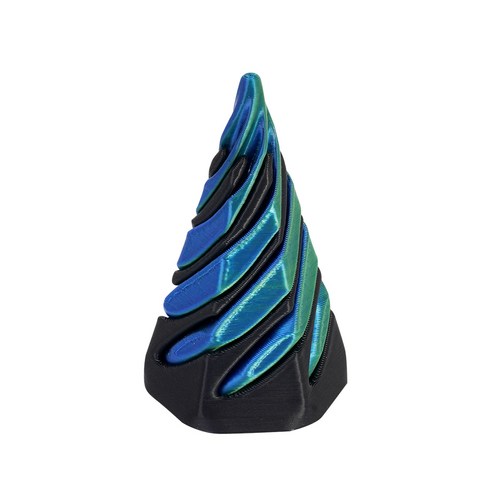 불가능한통과 피젯 퍼즐 3D프린터, 육각뿔 5.5cm, 레인보우 그린블루 (P024), 1개