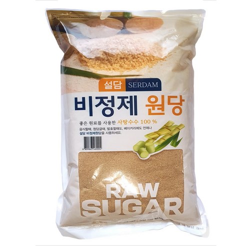 설담 비정제원당5kg, 5kg, 3개 - 갈색설탕 | 쿠팡