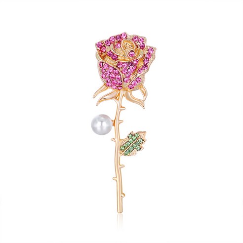 KORELAN 여성의 복고풍 꽃 브로치 합금 다이아몬드 박힌 진주 꽃 브로치 의류 액세서리 코사지 자리