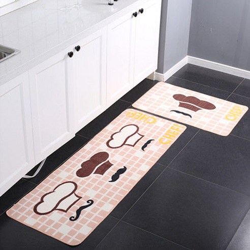 MOHEGIA 주방 바닥 매트 긴 스트립 오일 방지 풋 매트 흡수성 미끄럼 방지 매트 카펫, 50*80cm, 요리 마스터