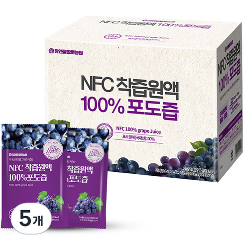 참앤들황토농원 국내산 NFC 착즙원액 포도즙, 100ml, 250개