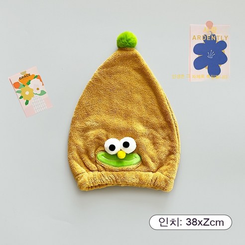 파인애플 그리드 흡수력으로 쉽게 빠지지 않는 드라이 헤어캡 극세사 빨리 드라이 고급형, [독립 포장], 두 눈이 노랗다