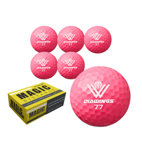 다이아윙스 골프공 6구 선물 박스 포장 더 멀리 가는 비거리 장타볼, 02. M2 핑크