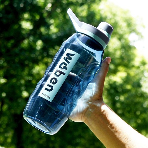 하이비주얼 여름 아웃도어 대용량 스포츠 물컵, 검방패컵1000ML(블루), 1000ML