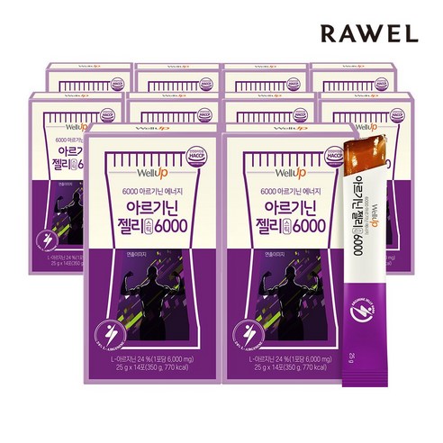 로엘 웰업 아르기닌 젤리스틱 6000 3박스 타우린 250mg 단백질 8200mg, 로엘 아르기닌 젤리스틱 3박스, 350g, 3개