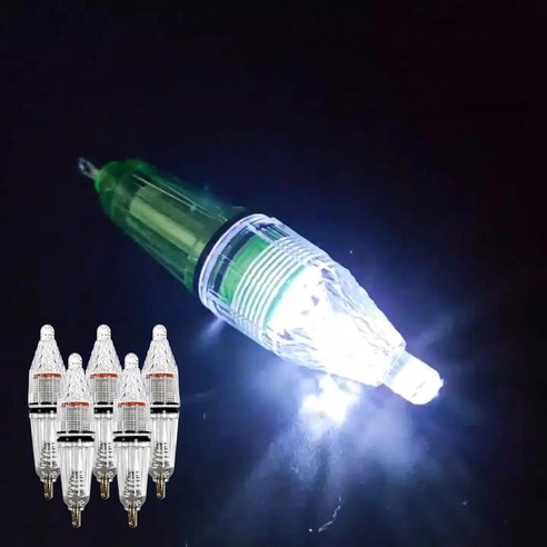 새싹리빙 낚시 볼락 수중 LED 갈치 집어등 6개 세트, 투톤바디 화이트 6P