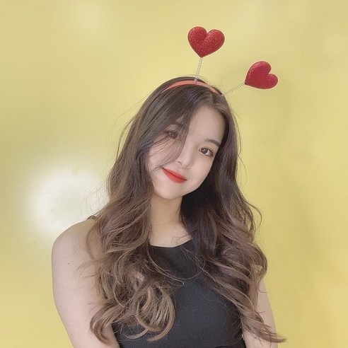 하트머리띠 하트스프링 땡땡이 반짝이 세수 헤어밴드 롯데월드 셀프스튜디오 파티 졸업사진 - 머리띠 | 쿠팡