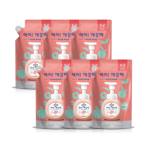 아이깨끗해 폼 핸드솝 모이스처라이징 복숭아향 핸드워시 리필 200ml, 10개