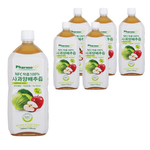 파모빗 저온 착즙 사과양배추즙 1000ml, 6병