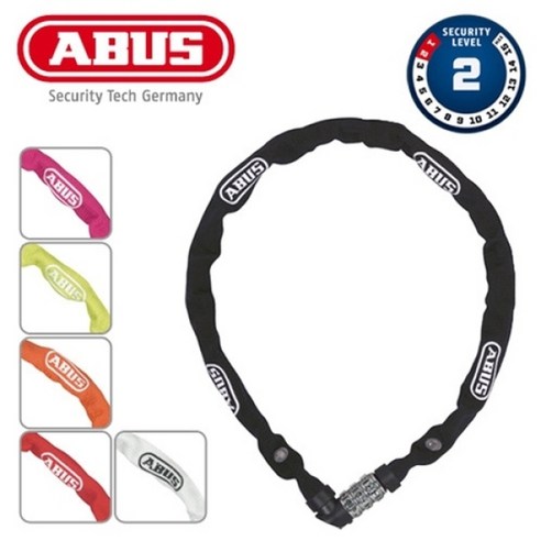 아부스 ABUS 1200 Web 60cm 웹 체인락 자전거 자물쇠, 레드, 1개