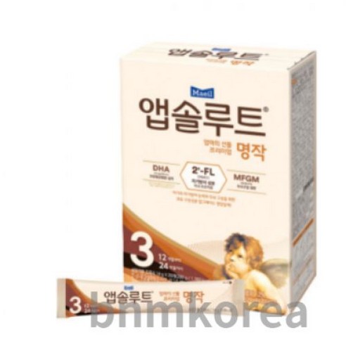 앱솔루트 명작 2FL 분유 3단계, 14g, 20개