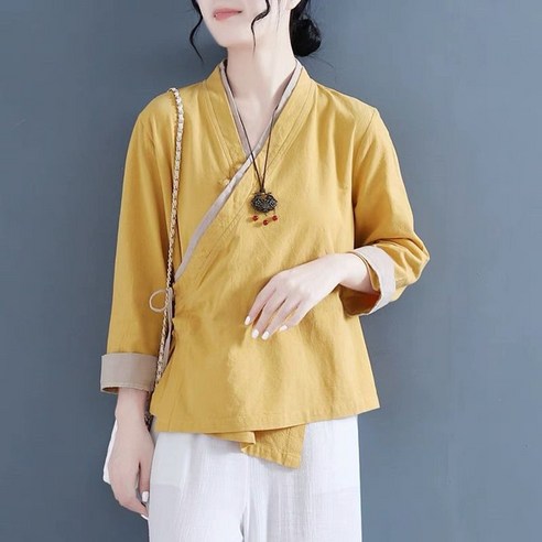 POMTOR 여성 면마 생활한복 개량한복