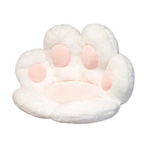 만화 방석 고양이 연약한 견면 벨벳 의자 방석 사무실 소생을 위한 요추 베개, 화이트, {"수건소재":"PP 면화"}