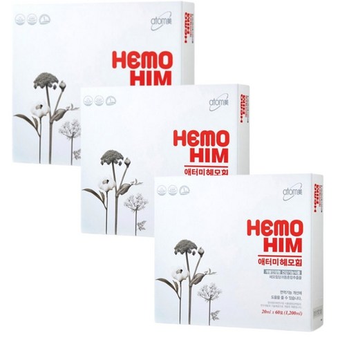 애터미 20ml 해모임 헤모임 에터미 HEMO HIM 효능 60포 3박스, 3개, 1.2L
