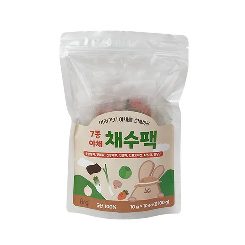 퍼기 7종 야채 이유식 어린이 채수팩 10p, 야채맛, 100g, 1개 출산/유아동