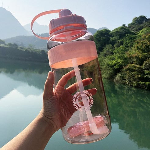 MEIISEO대용량 스포츠 물통 다기능 물병 휴대용 스포츠 물통 대용량 보온병, 600ml, HA437-pink