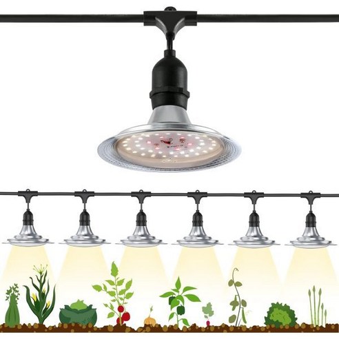 조명 LED 식물등 Espird Outdoor Grow Light Greenhouse String 방수 식물 재배 램프 UL 인증 온실 정원용 21.3FT 풀 스펙트럼 묘목 꽃을, 6 Light