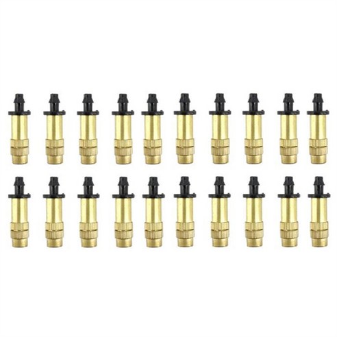 20pcs 정원 급수 관개 냉각 원자화 스프링클러 조정 가능한 황동 미스트 입자 미스트 연결 4/7, 보여진 바와 같이, 하나