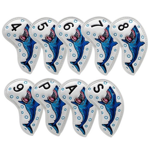 9pcs 합성 가죽 골프 언 헤드 커버 세트 헤드 커버 숫자 자수 쉽게 필요한 언 4 5 6 7 8 9 A S P, 하얀색, {"수건소재":"PU 가죽"}