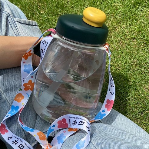 푸딩 빨대 물컵 플라스틱 컵 대용량 야외 운동 주전자 학생 광고 경품 인쇄, 1300ml 기본, 핑크