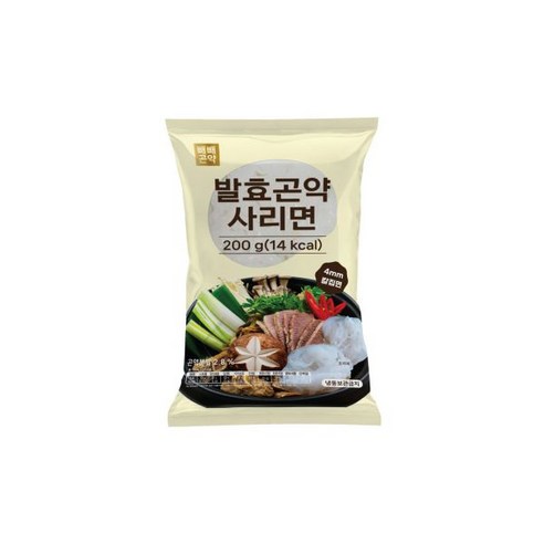 발효곤약사리면200g 1팩 (100g당 7kcal), 200g, 1개