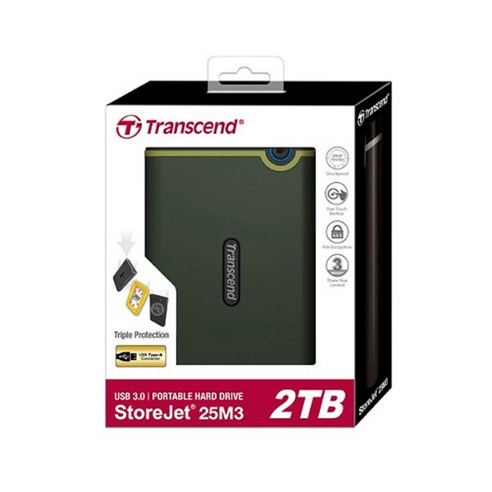 Transcend 충격방지용 외장HDD 2TB 그린