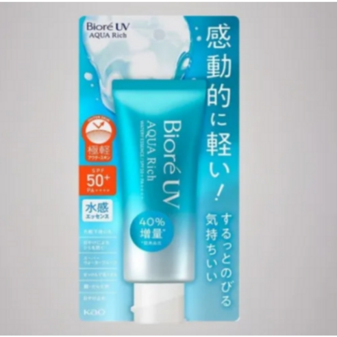 촉촉함으로 빛나는 피부, 비오레 UV 아쿠아 리치 워터리 에센스로 완성하는 완벽한 자외선 차단 비오레선크림