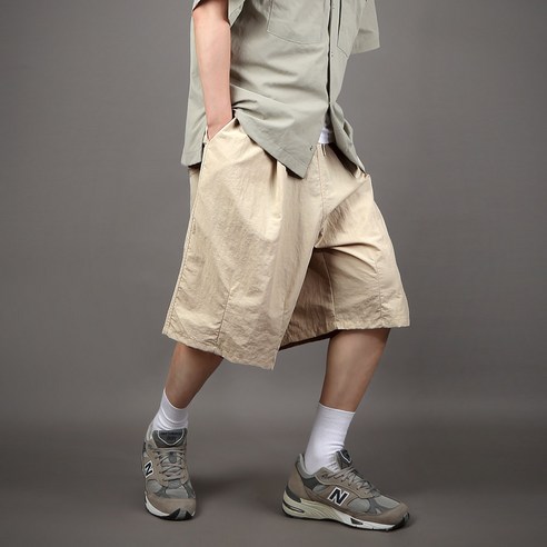 남자 벌룬 버뮤다 반바지 와이드 빅사이즈 7부 바지 남성 트레이닝복 팬츠