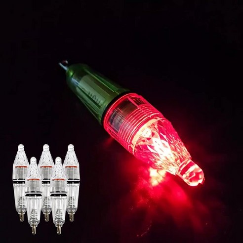 새싹리빙 낚시 볼락 수중 LED 갈치 집어등 6개 세트, 투톤바디 레드 6P