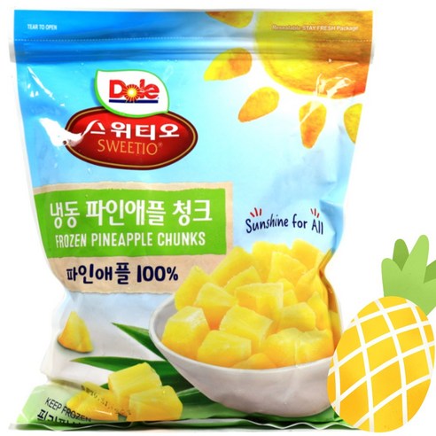 돌 스위티오 냉동 파인애플 청크/냉동, 2개, 1kg