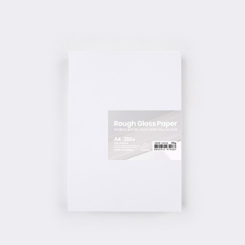 PaperPhant 하이퀄리티 용지 러프그로스지 (Rough Gloss paper), 화이트 105g A4 250매